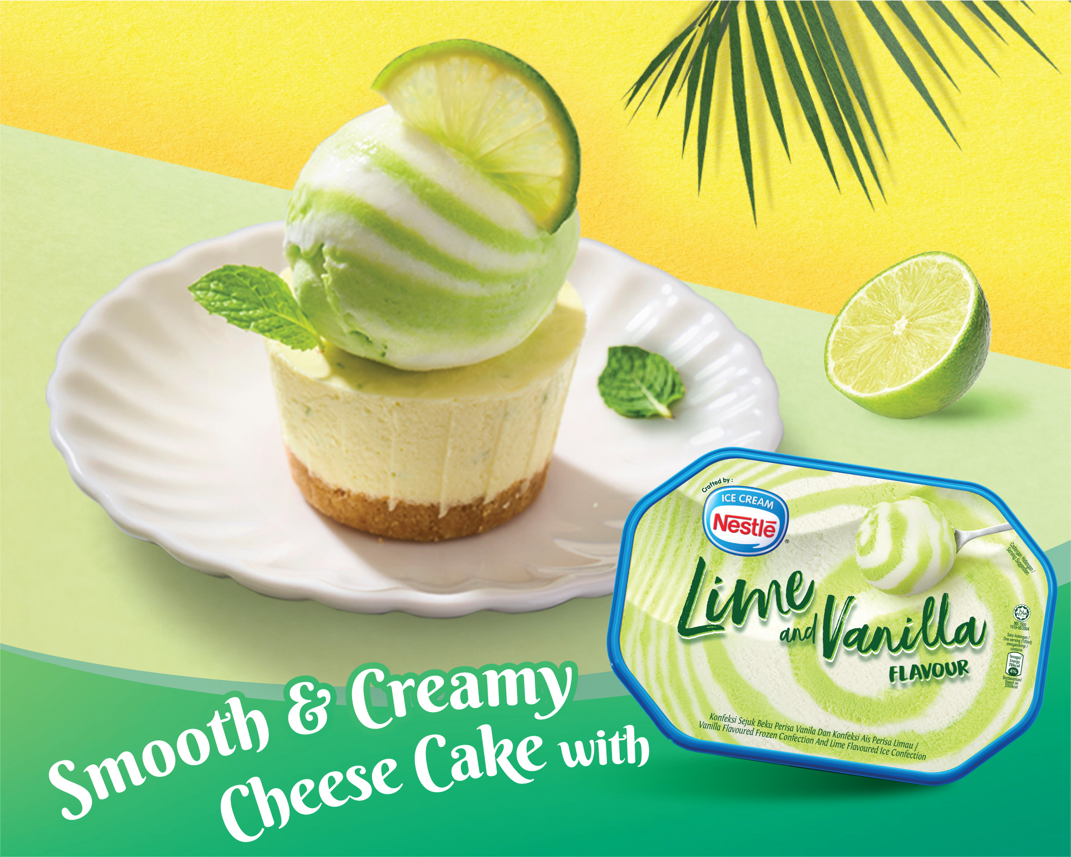 Smooth & Creamy Cheesecake with Nestlé® Lime & Vanilla Ice Cream