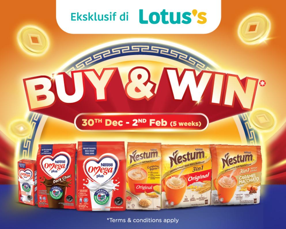 CNY Buy and Win Contest - Nestum & Omega Plus 2025 (Exclusive for Lotus's) - Mobile banner