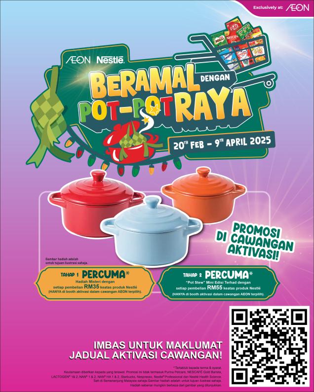 AEON Nestlé Beramal Pot-Pot Raya Contest 2025 - Mobile banner